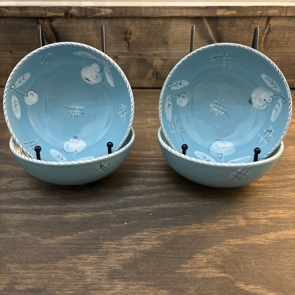 Set Of 4 Bowls Italy P.V. Peasant Village